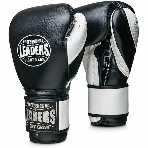 Боксерские перчатки LEADERS LS 2 черно белые черный, белый