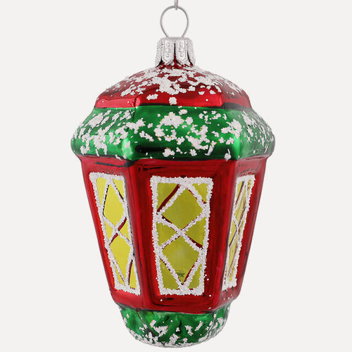 Изображение товара Стеклянная елочная игрушка Фонарь 8 см, подвеска, Фабрика Елочка, С752