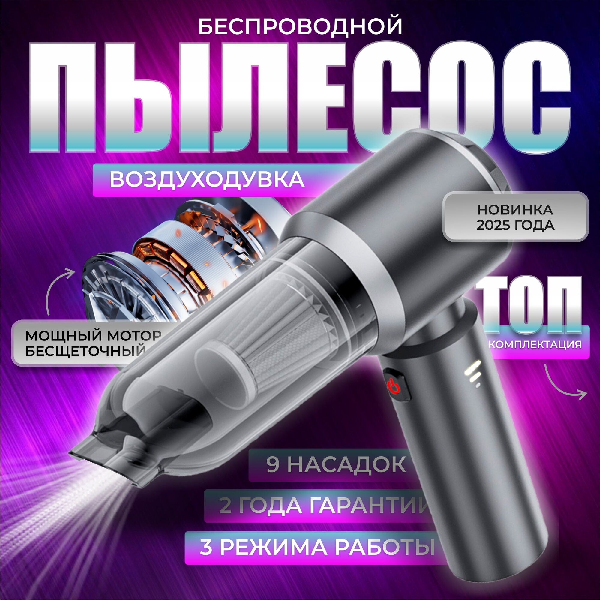Беспроводной пылесос-...