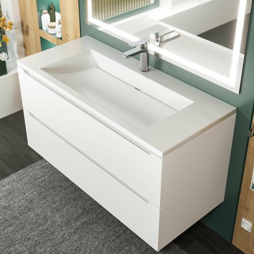 Раковина для ванной Uperwood Infinity 100х45х15,3 см, белая глянцевая