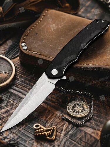 Изображение товара Нож складной туристический FivePro, сталь 8Cr13MoV, рукоять G-10, черный, edc, подшипниковый механизм, Liner-Lock