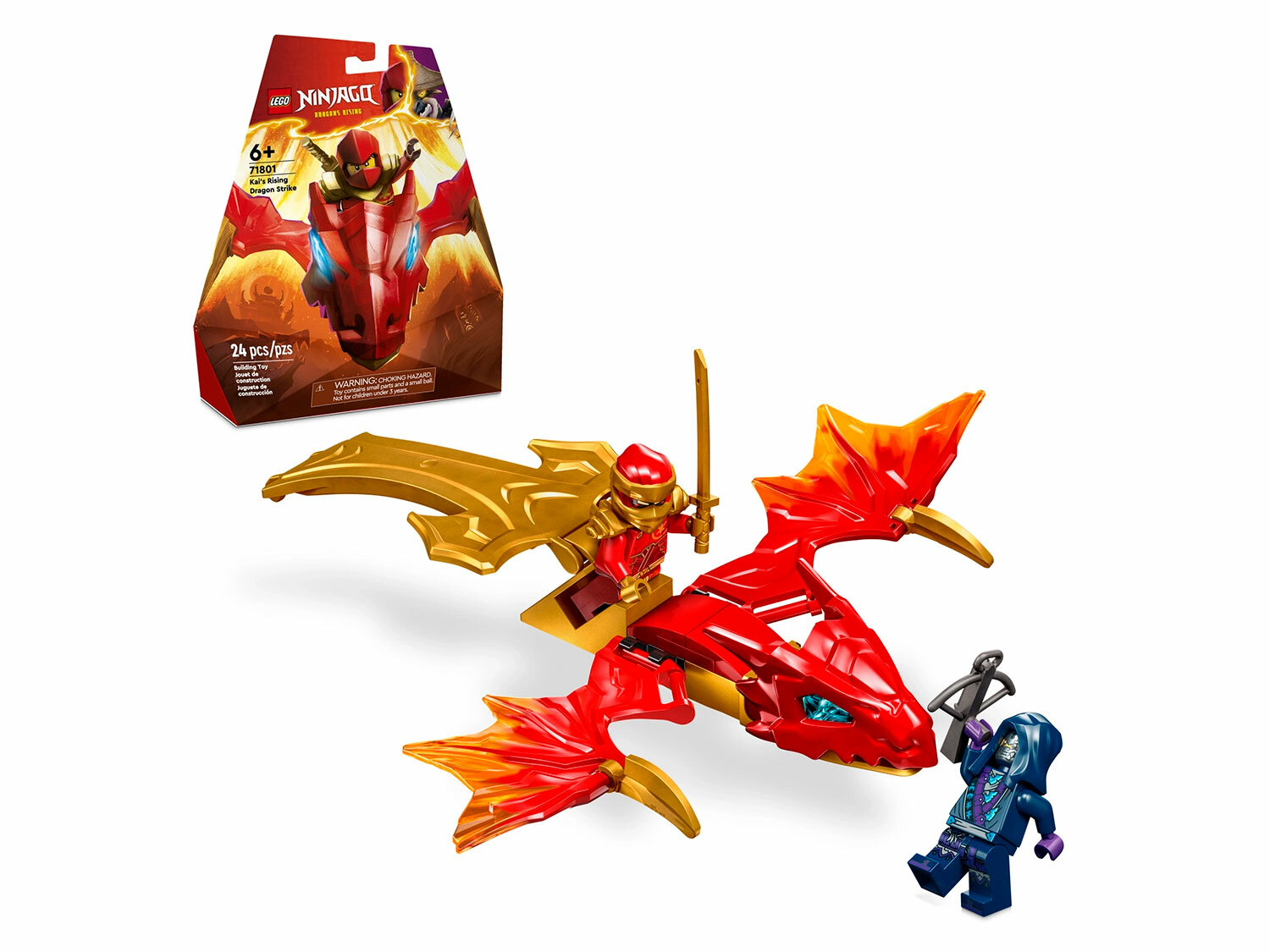 Конструктор LEGO Ninjago 71801 Удар восходящего дракона Кая, 24 детали