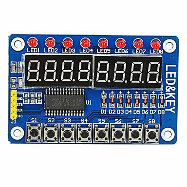 8-битный светодиодный 8-битный цифровой трубчатый дисплейный модуль TM1638 с 8 клавишами для AVR Arduino ARM — фото 1
