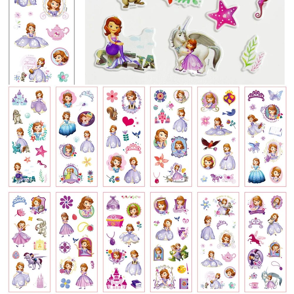 Наклейки Disney Sofia Сиреневый 6 листов