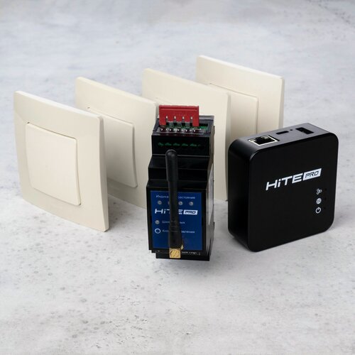Изображение товара Комплект HiTE PRO "Умный свет для новой квартиры или дома": relay-4M + сервер умного дома + 4 LE-1