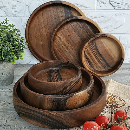 Набор салатников тарелок из дерева