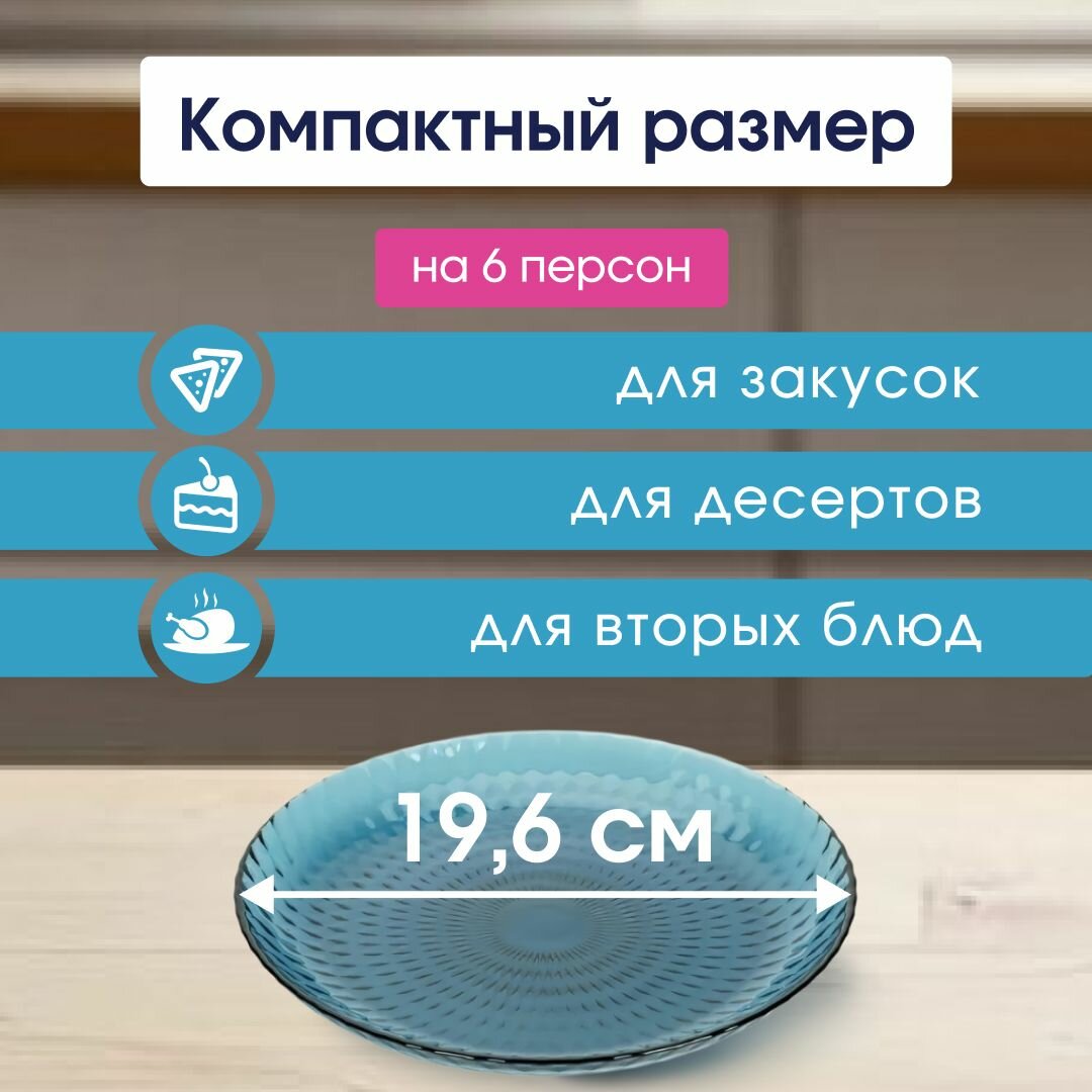 Набор тарелок десертных LUMINARC Идиллия 6шт 19см Лондон топаз т/усадка — фото 1