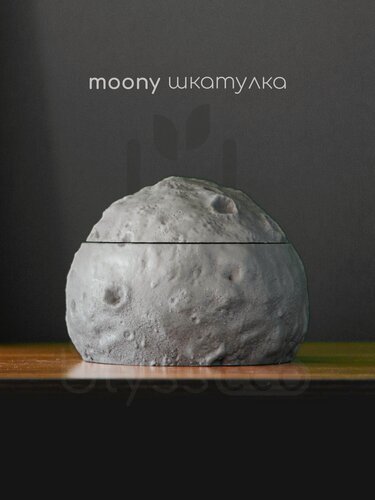 Изображение товара Шкатулка Луна Moony, серая, искусственный камень, лак, 11х8.5 см