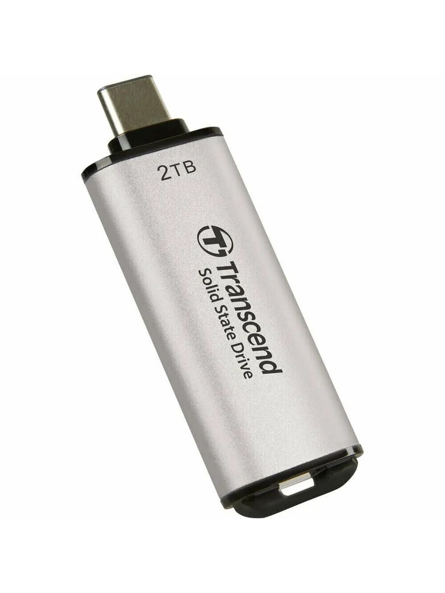 Внешний SSD USB 3.2 Gen 2 Type-C Transcend ESD300S 2TB 1050/950 MB/s серебряный - фото №6