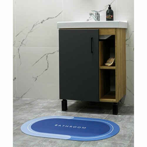 Коврик для ванной и туалета голубой большой 80 х 50 см 359₽