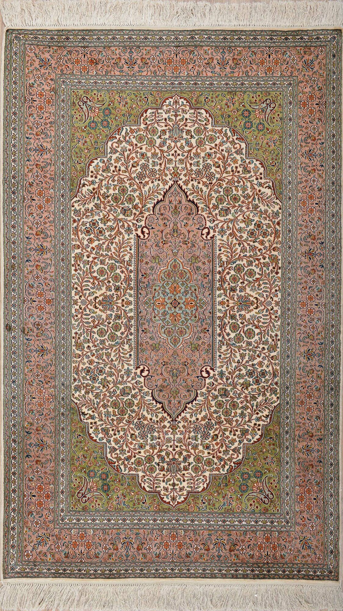 Шелковая прикроватная пара ковров ручной работы Kashmiri  Размер  86х160 см 