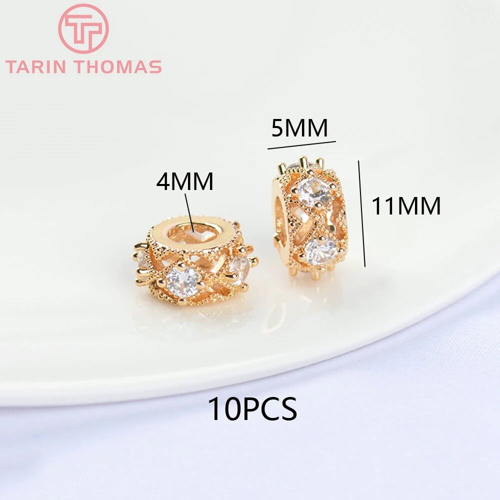 TARIN THOMAS: 10шт сережки-кольца, 11x5 мм, золотистый