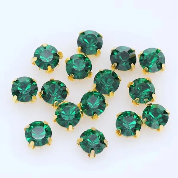 Стразы для шитья стекло 3/4/5/6 мм 100 шт Изумрудный 4mm 100pcs 25