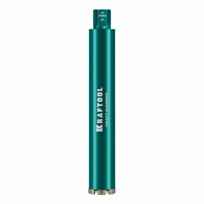 Алмазная коронка по железобетону KRAFTOOL 72mm, 450mm, 1 1/4", лазерная сварка сегментов