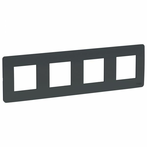 Unica Studio NU200854 Рамка 4-постовая/8-модульная (универсальная, антрацит) Schneider Electric - фото №1
