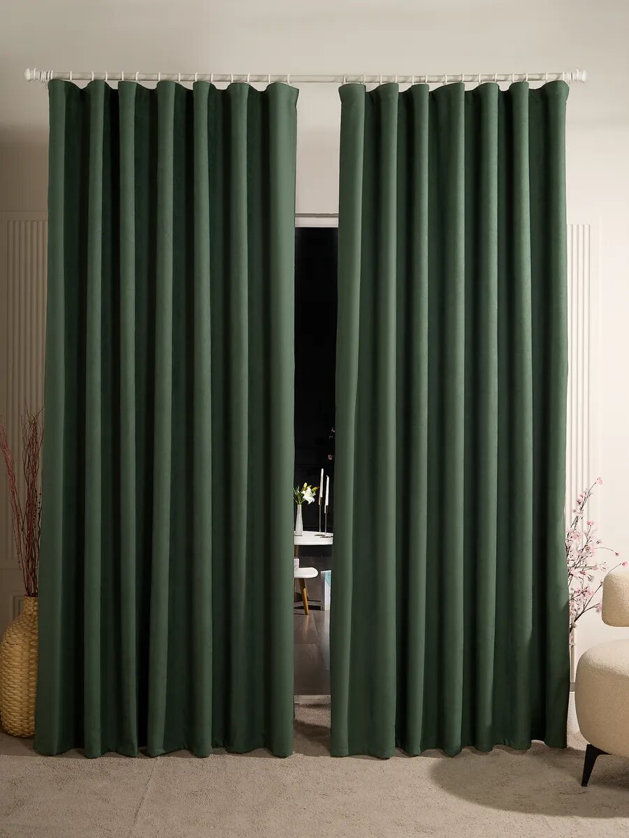 Шторы для гостиной и спальни SANPA HOME 200х260 см, комплект 2шт, шторная лента — фото 1