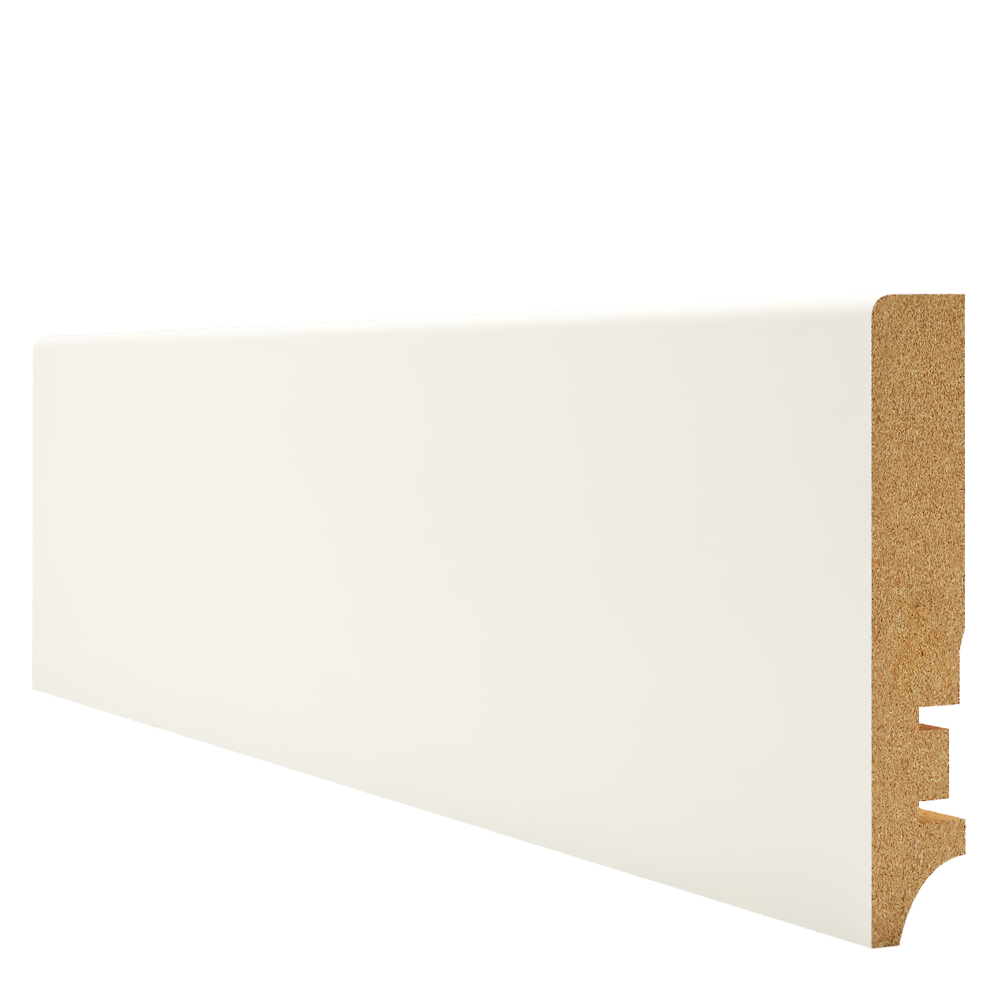 Плинтус напольный белый МДФ 60x16x2400мм