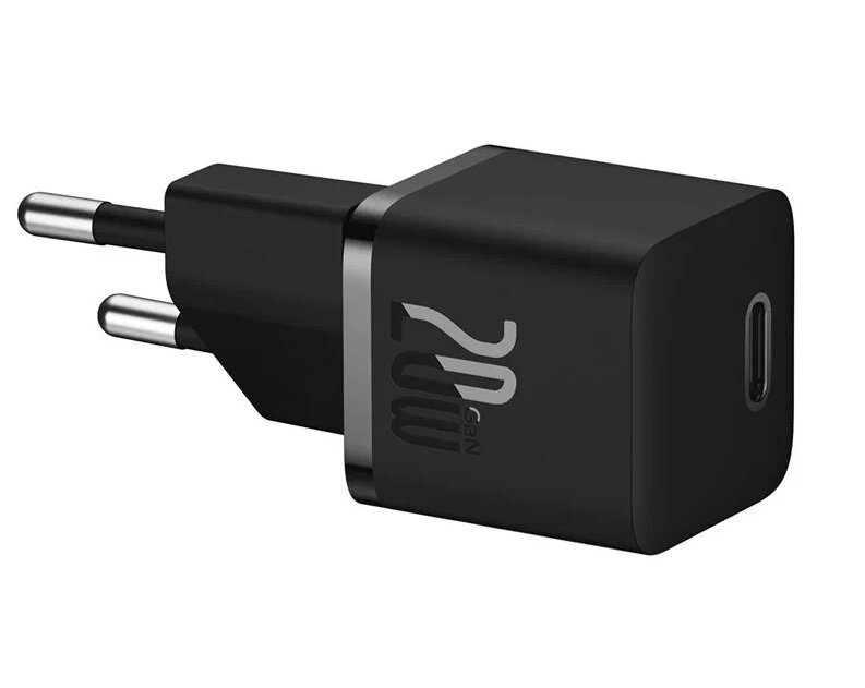 Зарядное устройство Baseus OS GaN5 Fast Charger Mini 1C 20W EU (CCGN050101), черный — фото 1