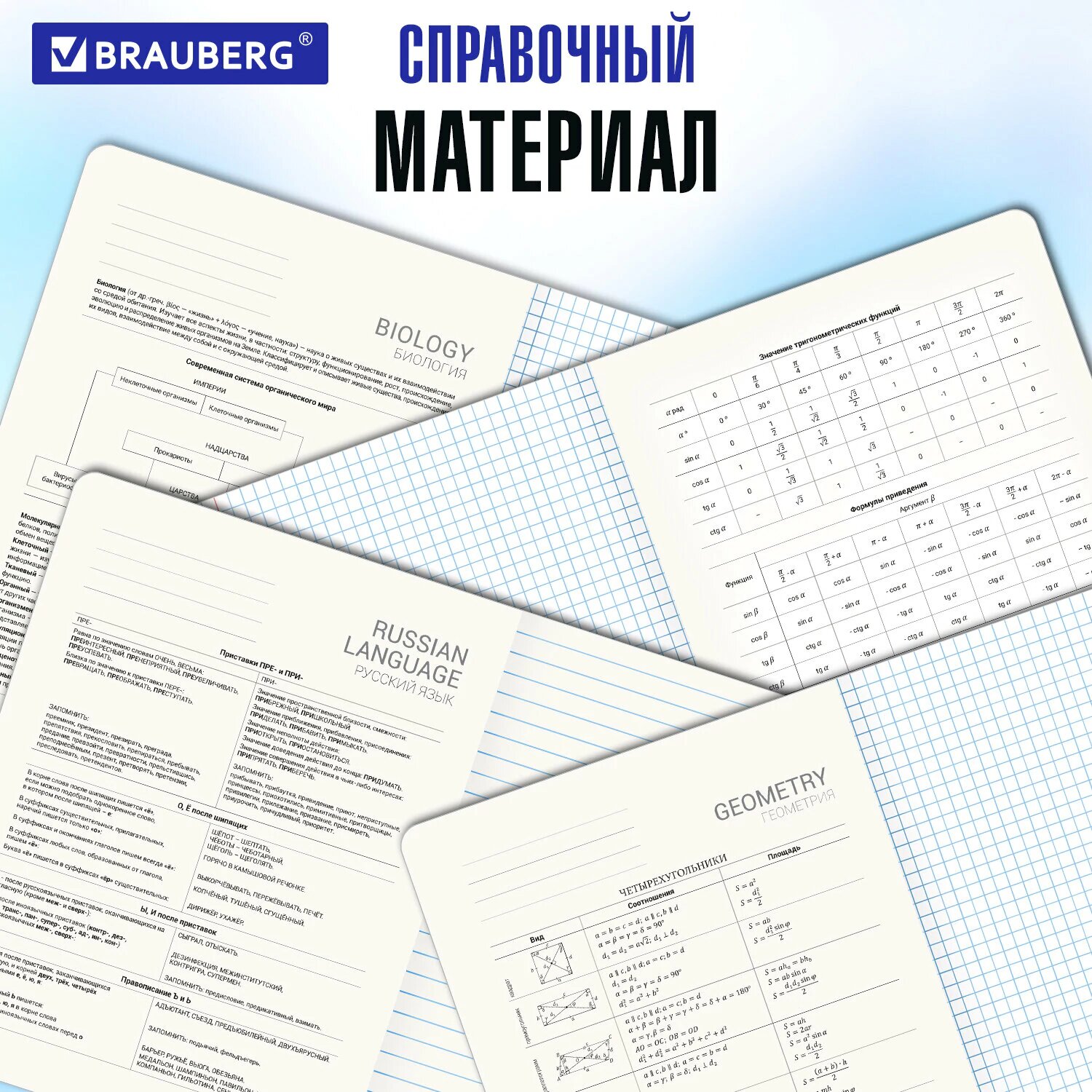 Предметные тетради 48 листов в клетку и линейку A5 набор 13 штук, обложка картон с рисунком, Brauberg Классика Природа, 405165 — фото 1