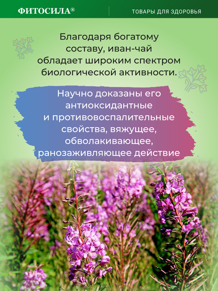 Тонизирующие, Общеукрепляющие Средства Растительного Происхождения Чайный напиток "Кипрей" (Иван-Чай) "Фитосила" 50г тонизирующий