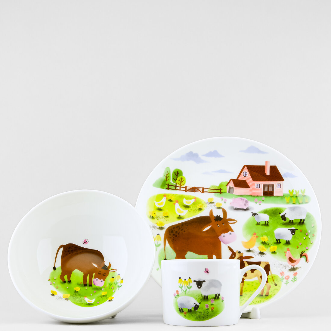Детский набор Императорский фарфоровый завод На ферме 3 предмета