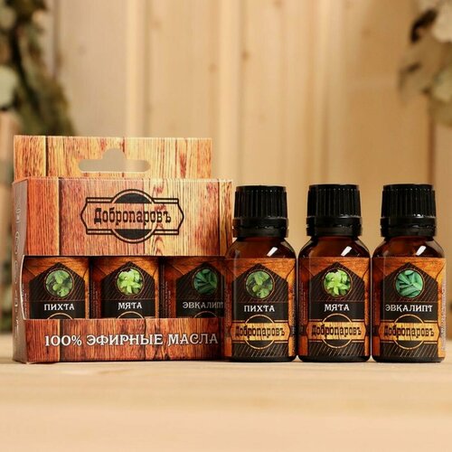 Изображение товара Набор эфирных масел Добропаровъ "Пихта, Мята, Эвалипт", 3 шт, 17 мл