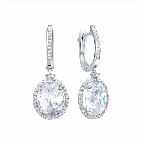 фото Серьги конго, циркон, серебряный beauty charmes