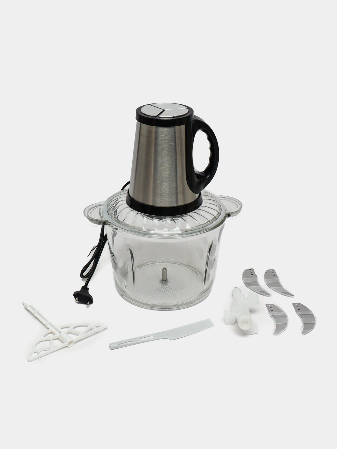 Измельчитель кухонный, чоппер Bosch 4000-4800Вт, 3 скорости, 3,5 л, стекло черный — фото 1