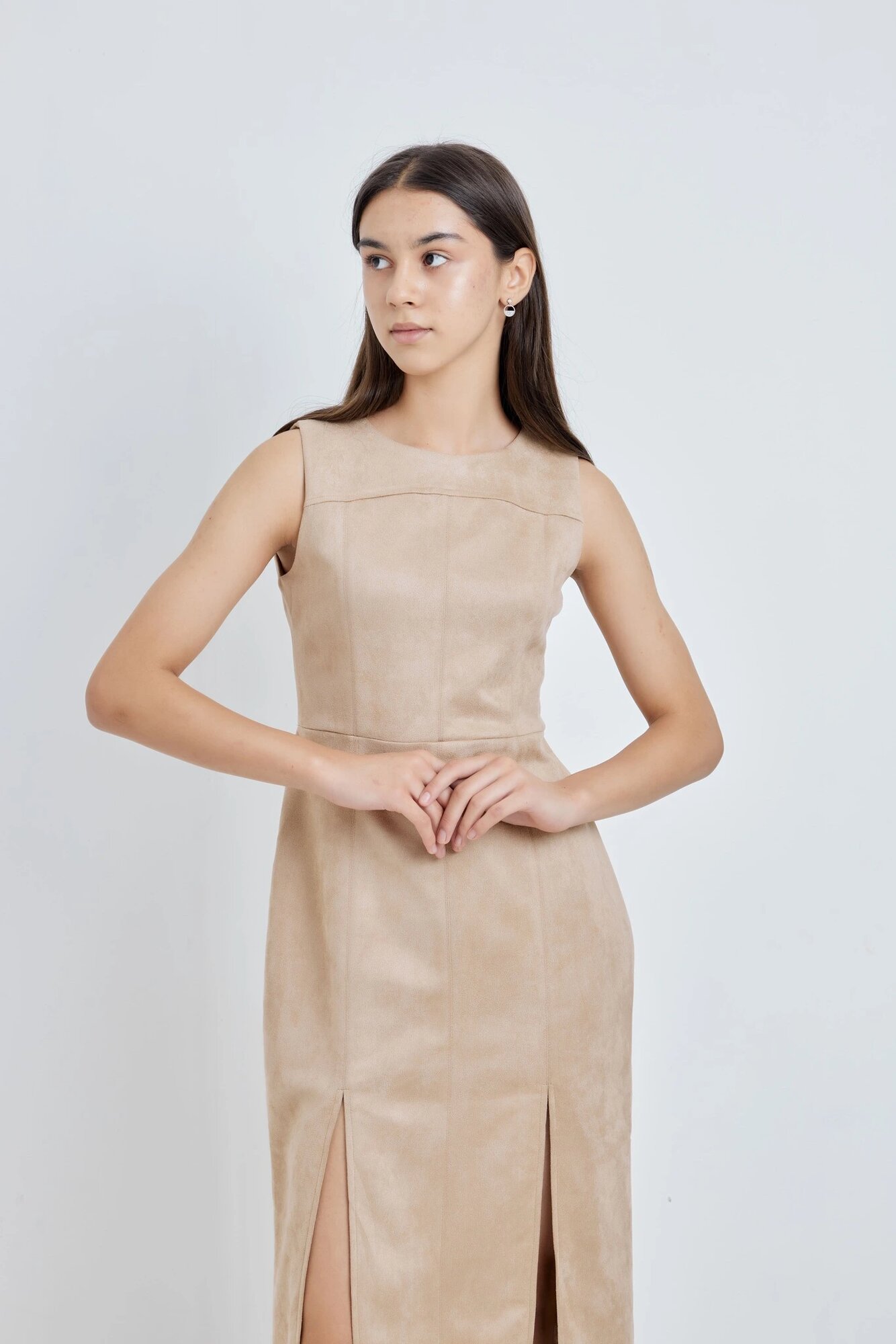 Платье Selfie, размер XS, бежевый — фото 1