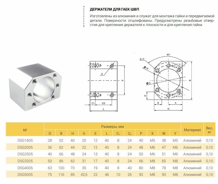 Держатель для гайки ШВП DSG2505 TECHNIX (d40) — фото 1