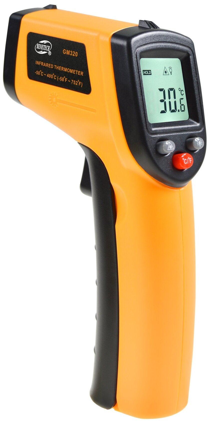 Пирометр Benetech GM320, измерение температуры от -50 °C до 400 °C, с лазерным прицелом