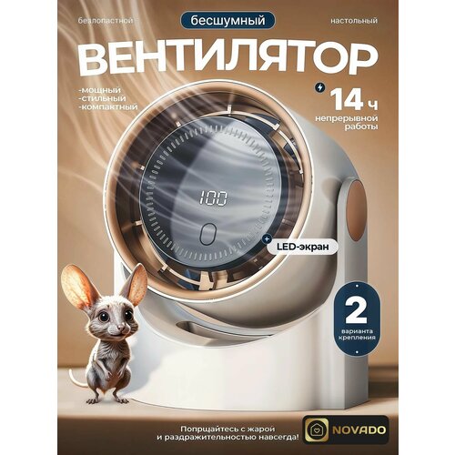 фото Вентилятор настольный портативный беспроводной / настенный бесшумный / мини-кондиционер для дома и офиса