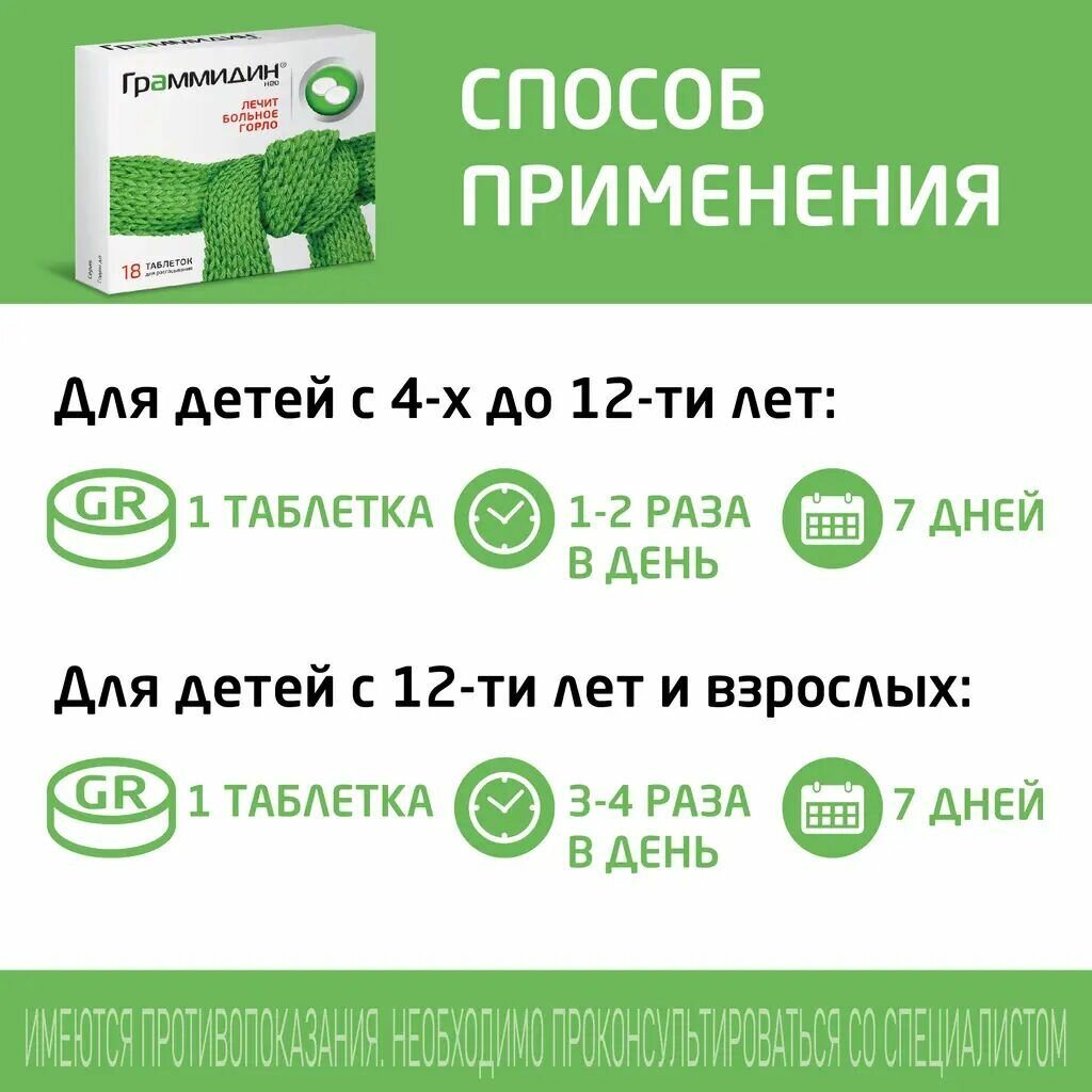 Граммидин Нео, таблетки для рассасывания 3 мг+1 мг 18 шт — фото 1