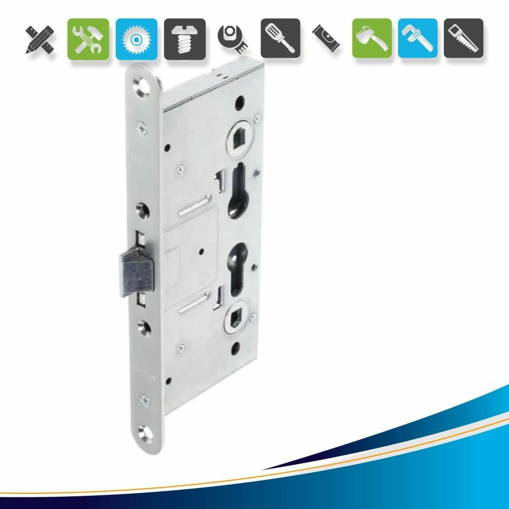 Замок врезной противопожарный Apecs 3000-ZN цвет хром