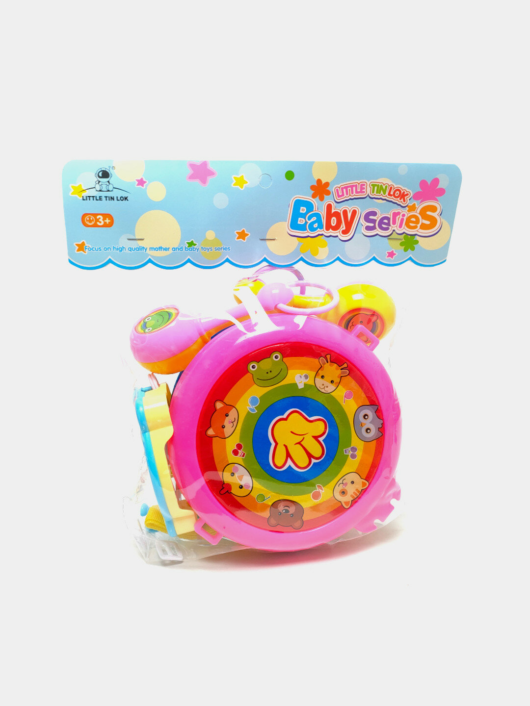 Детский музыкальный барабан с ремнем, развивающий набор ударных, для детей от 3 лет Код. 01372