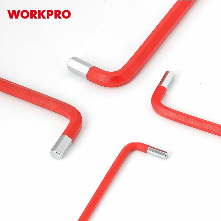 Набор шестигранных ключей WORKPRO WP222017, сталь CRV, хромированный, 9шт — фото 1