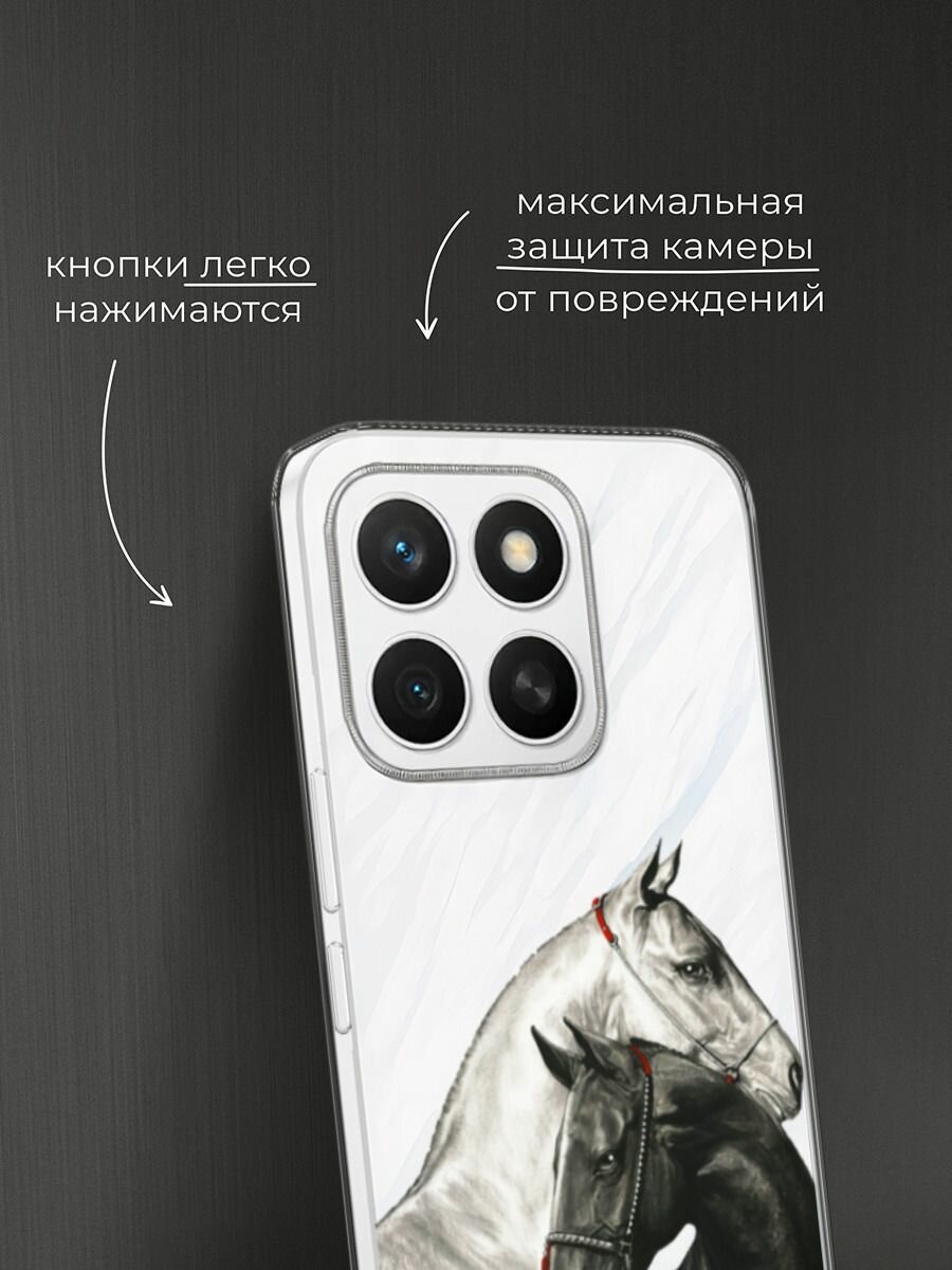 Чехол на Honor X8c / Хонор X8c с принтом "Верная любовь", прозрачный — фото 1