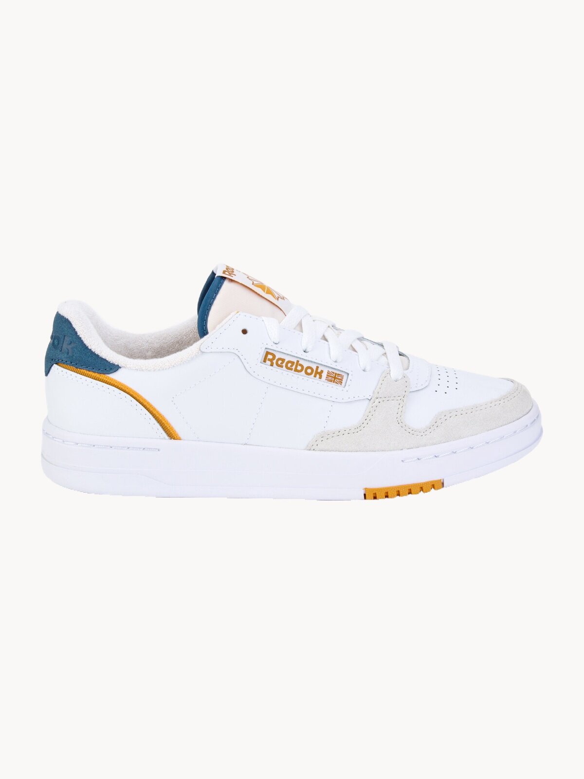 Кеды Reebok Phase Court, размер 8,5 US, белый/синий/оранжевый
