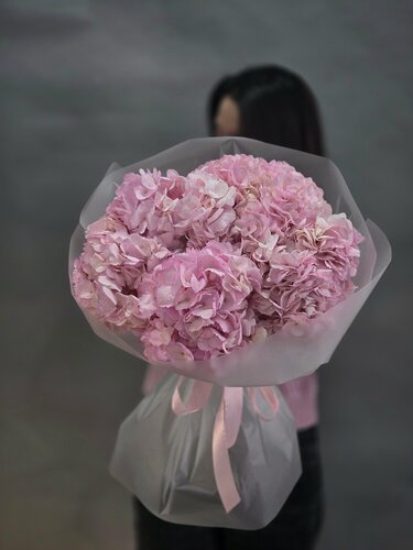 Изображение товара Букет из 5 гортензий розового цвета, размер S, от "Di_Flowerslab"