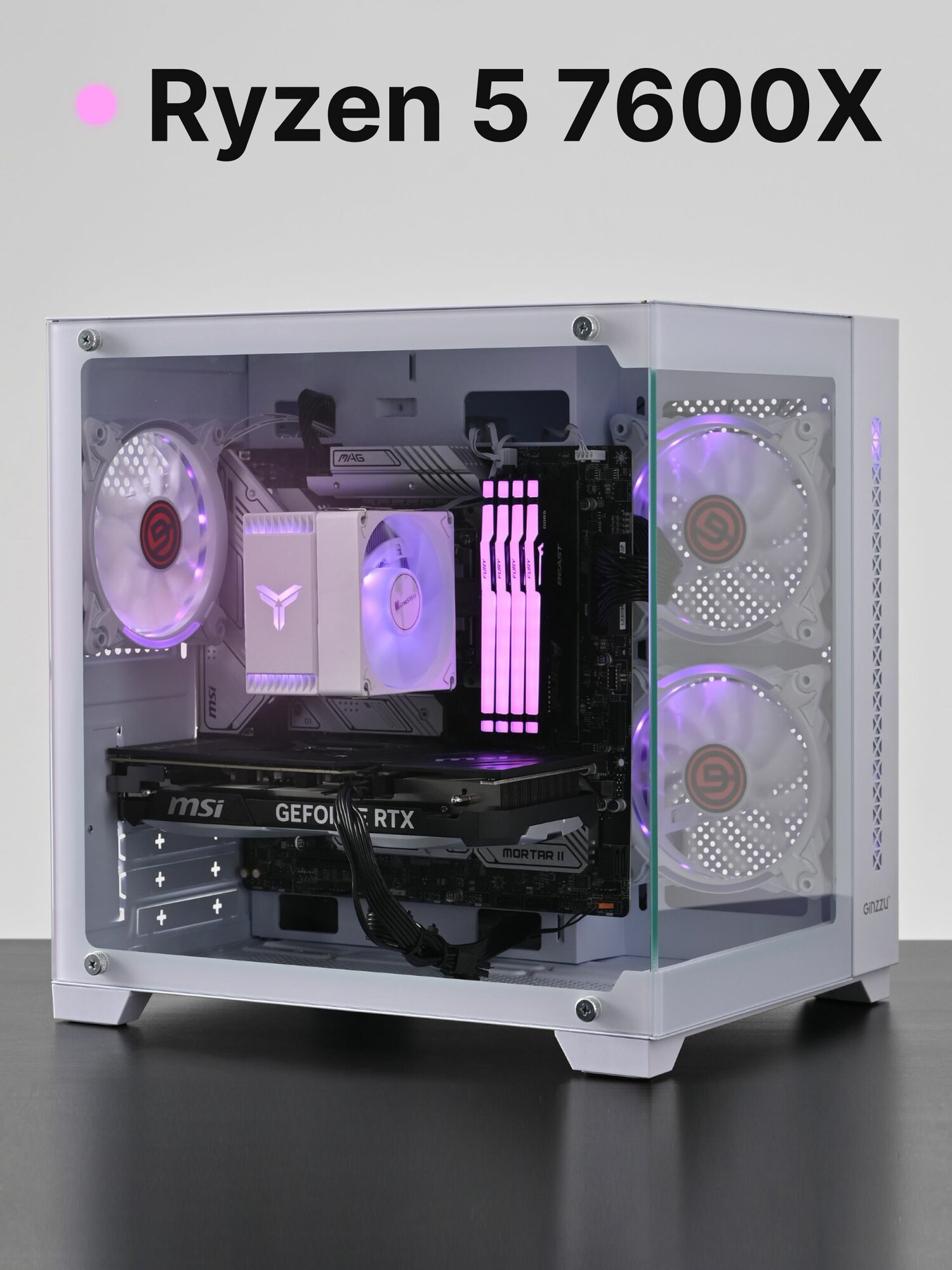 Игровой системный блок ProMid9604: AMD Ryzen 5 7600X, DDR5 16Gb, SSD 500GB, RTX 4060, 600W, V490 , Windows 11 Pro