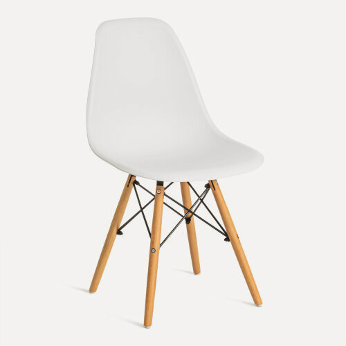 Изображение товара Комплект стульев Tetchair CINDY EAMES 2 шт. металл, бук, пластик / белый