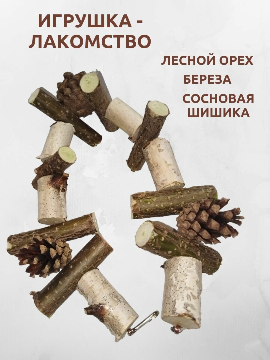 Игрушка погрызушка из дерева для грызунов