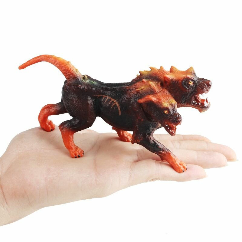 Изображение Существа Эльдрадора, Волшебный монстр, модель, Cerberus Три пса в аду 14 cm, фигурка, игрушки для детей, мальчиков 7-12 лет.-Праздничные подарки