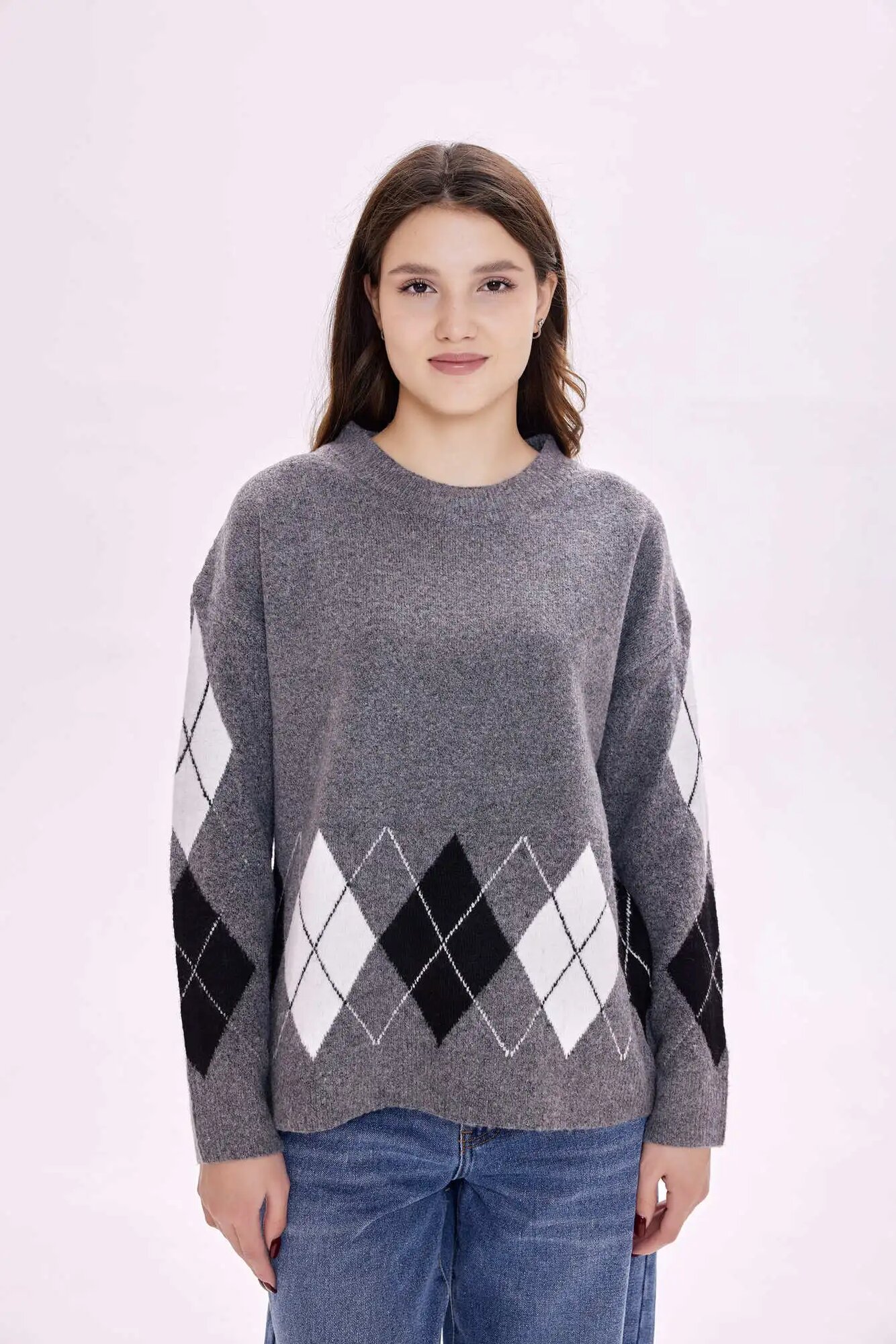 Свитер Selfie, размер S, , серый — фото 1