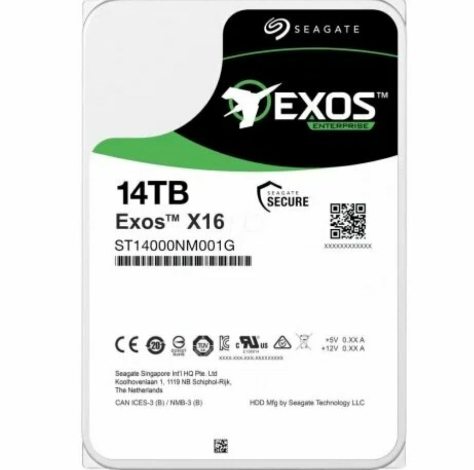 Жесткий диск Seagate "Exos X16", 14TB, ST14000NM001G, корпоративный
