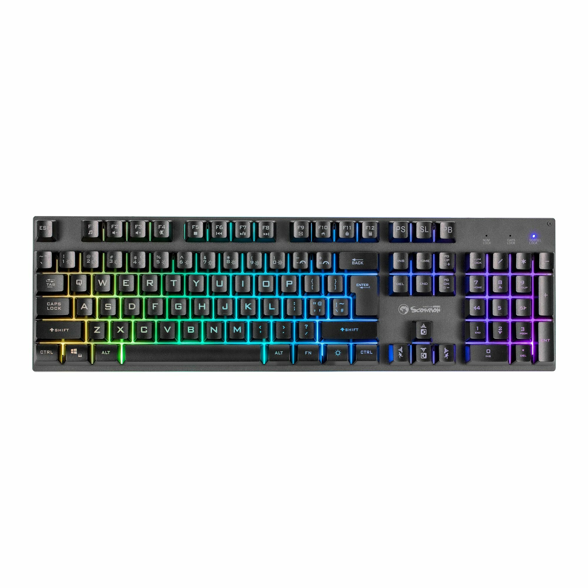 Проводная мембранная клавиатура Marvo K604 EN с RGB, 104 клавиши