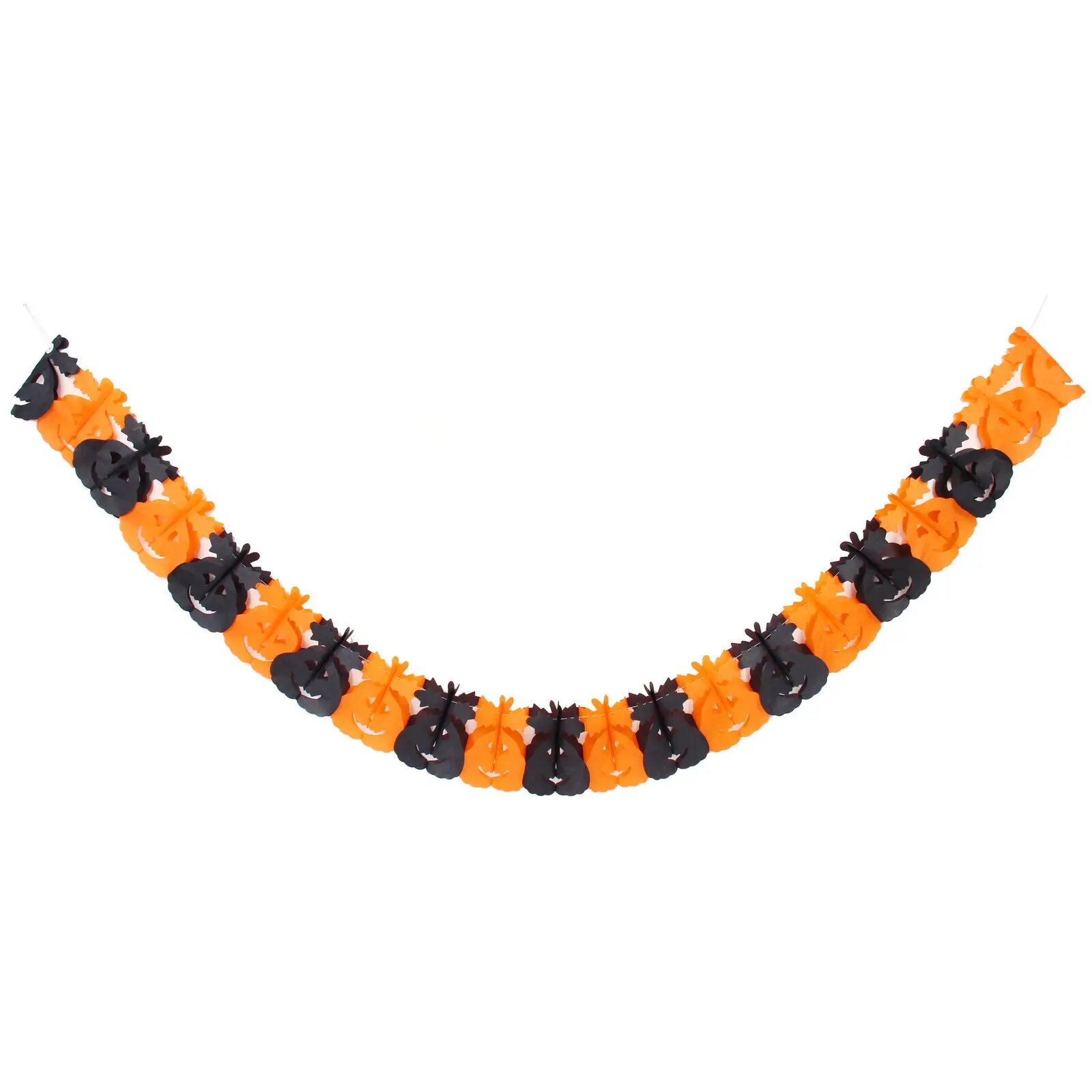 Растяжка бумажная «Helloween - Ужасный праздник» 3 м оранжевая для декора