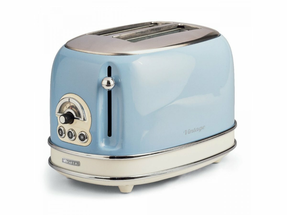 Тостер Ariete Vintage 155, голубой, нержавеющая сталь, пластик