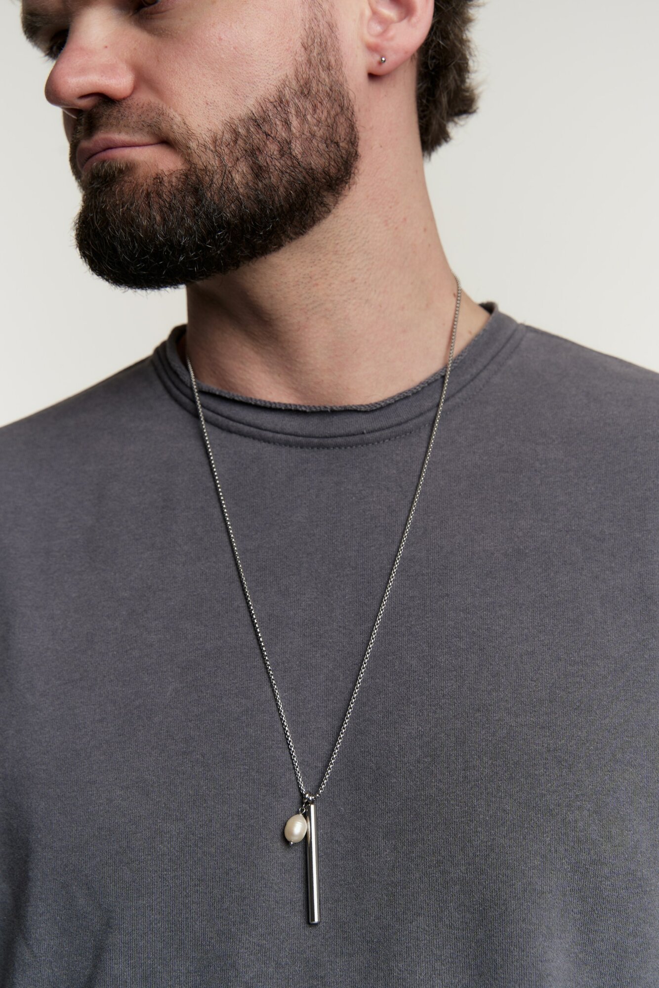 Цепь RESURS, 1 шт., длина 75 см, серый, белый, серебряный — фото 1