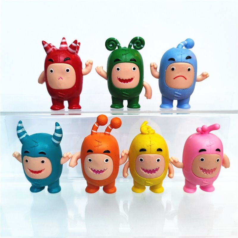 Набор игрушек Oddbods Cartoon Kawaii из 7 фигурок для игры и украшения детской комнаты.
